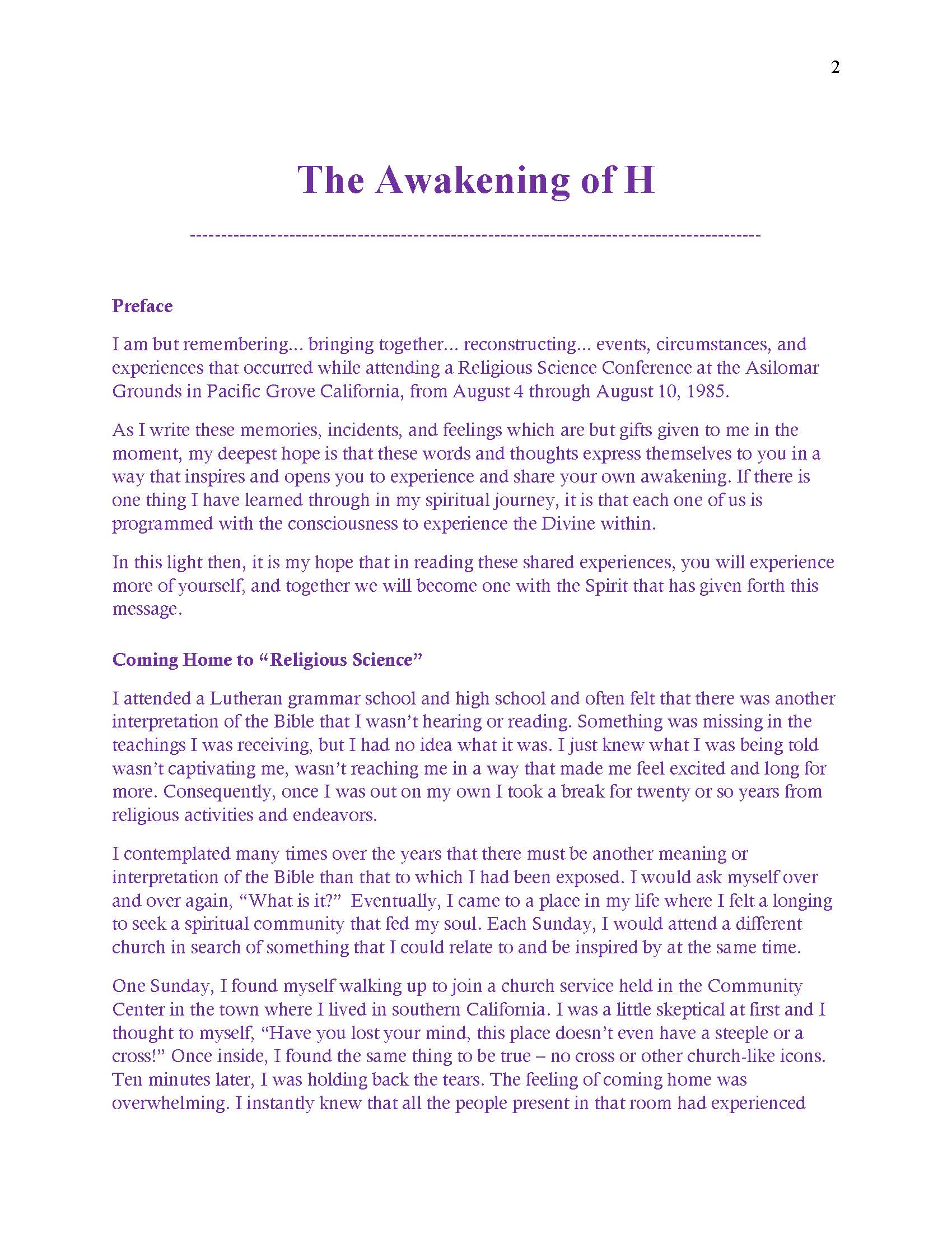 The Awakening of H by Ramanda